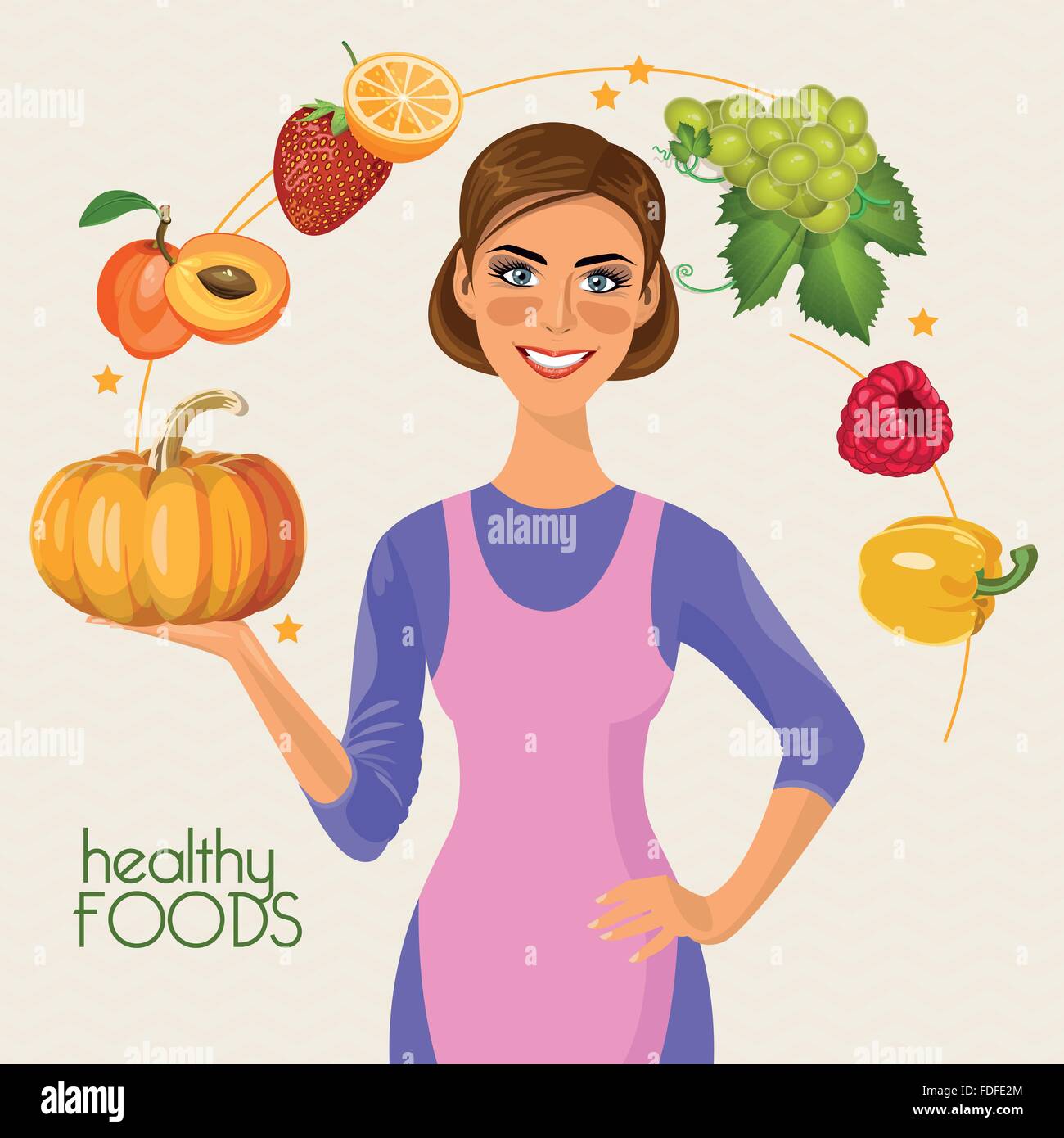 Healthy Lifestyle A Healthy Diet And Daily Routine Cooking Poster Stock Vector Image Art Alamy
