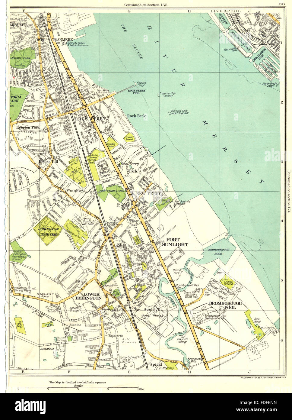 BIRKENHEADBebington,Port Sunlight,Bromborough Pool,Rock Ferry, 1935