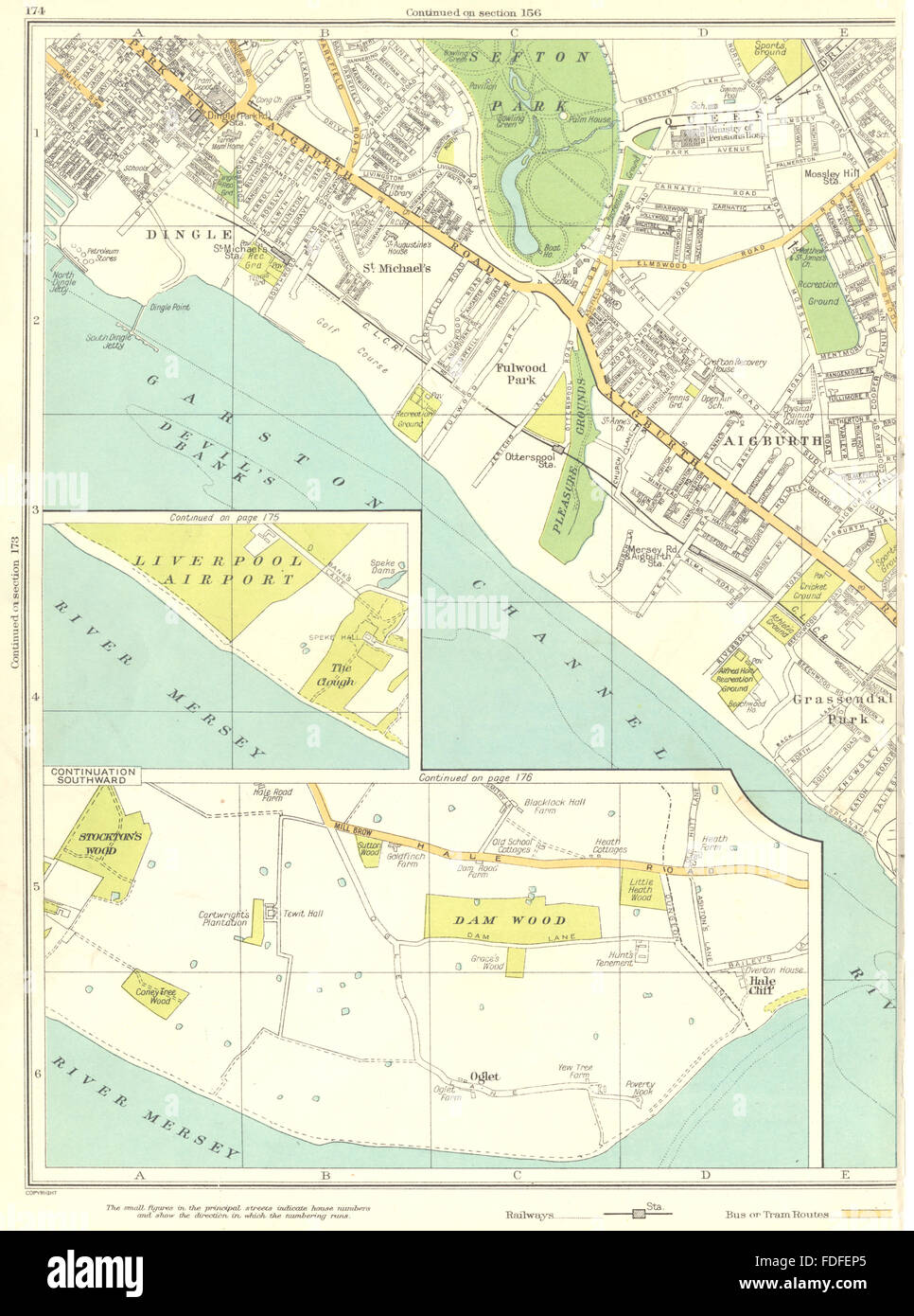 LIVERPOOLMersey,Dam Wood,Oglet,Fulwood Park,Dingle,Aigburth, 1935