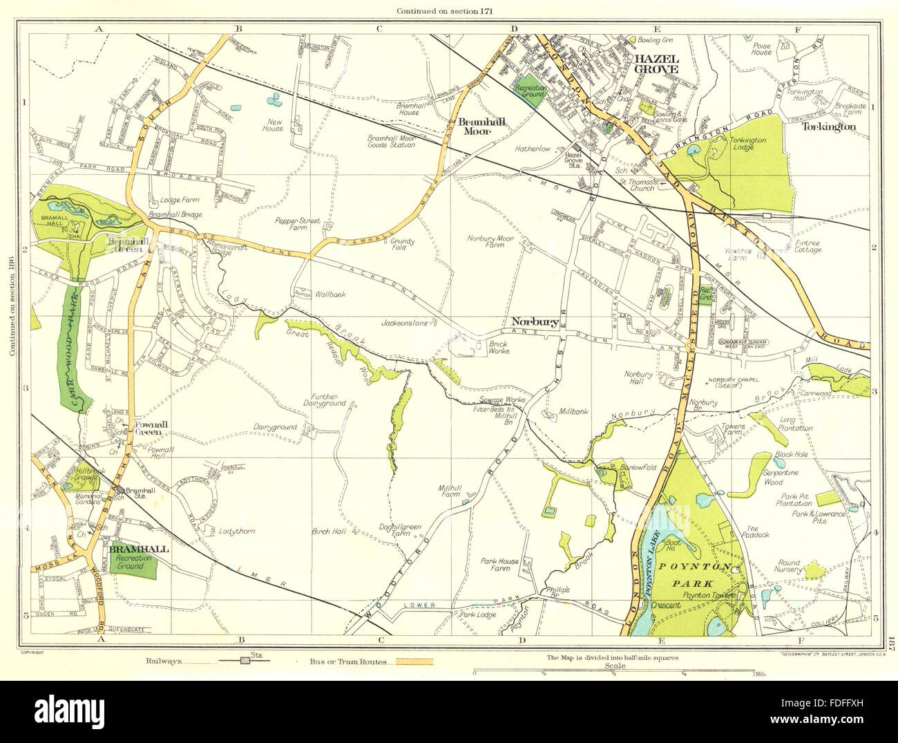 LANCS.Hindley Green,Castlehill,Hart Common,Castle Hill,Westhoughton 1935 map 