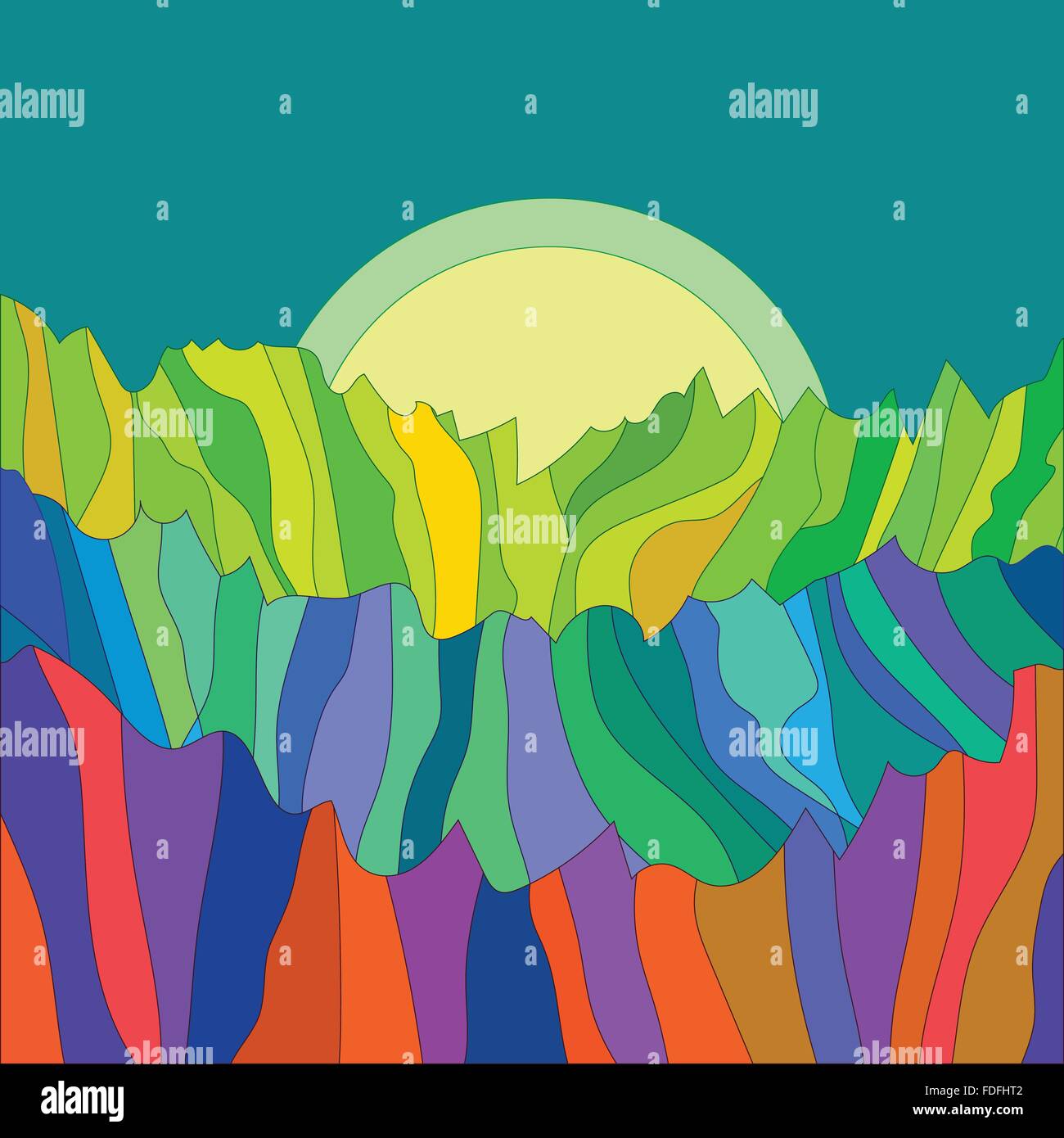 Alien planet landscape Stock Vector