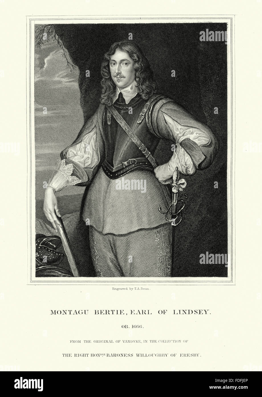 Montagu Bertie, 2nd Earl of Lindsey, an English soldier, courtier and politician. He fought in the Royalist army in the English Stock Photo