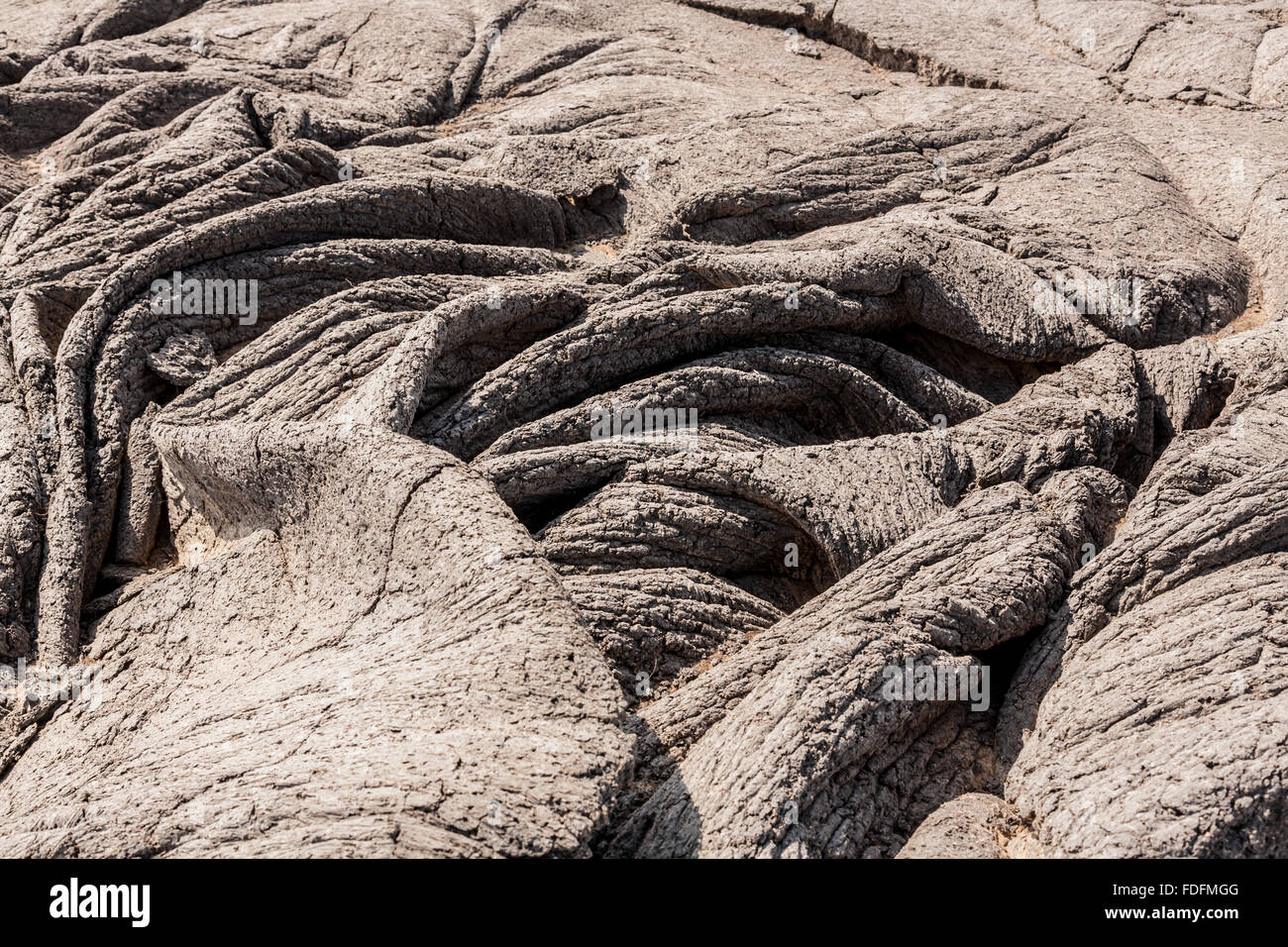 Detail of solidified lava flows on Erta Ale Stock Photo
