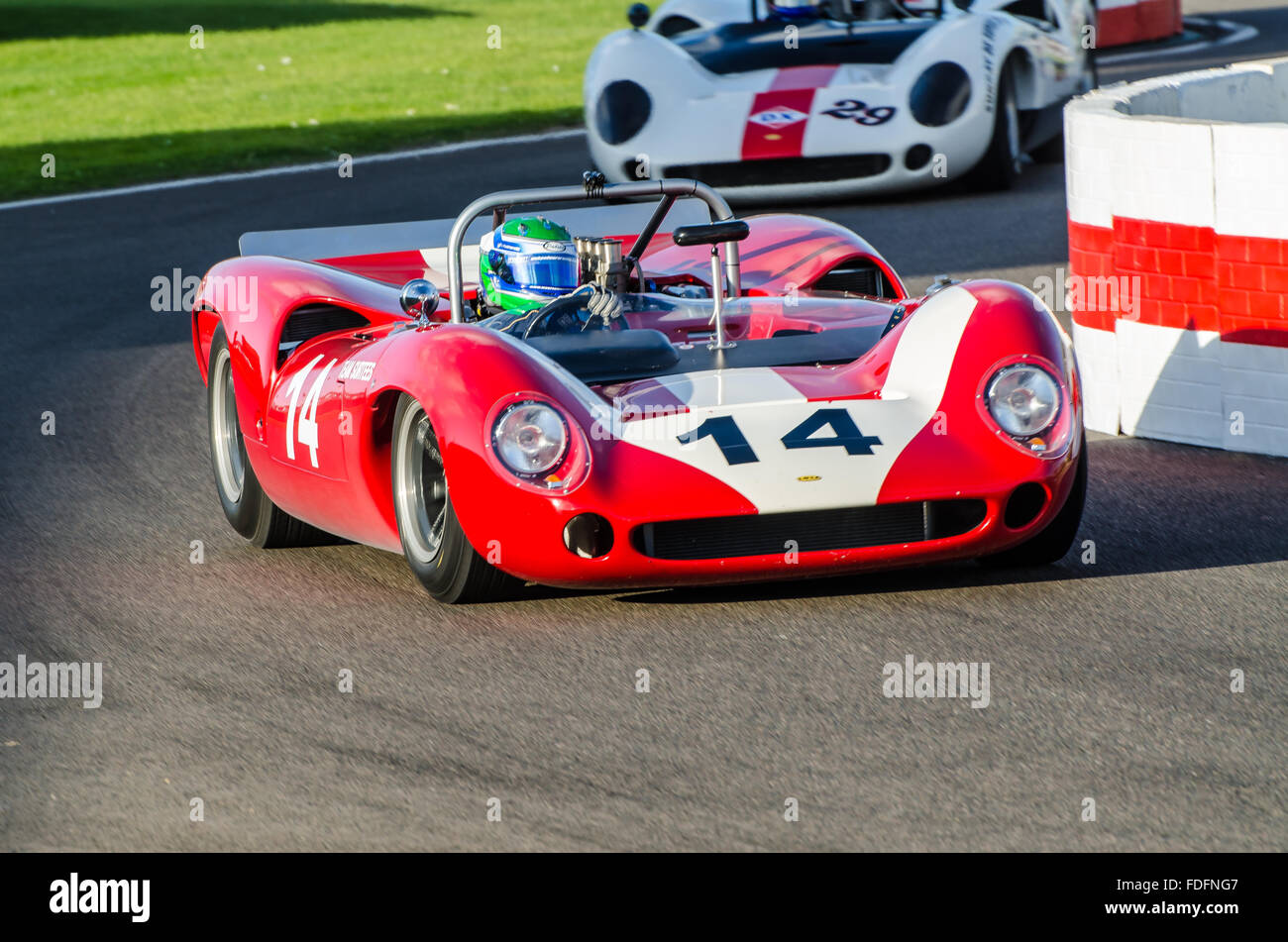 1966 Lola Chevrolet T70 Spyder  owned and raced by Philip Hall at the 2015 Goodwood Revival Stock Photo