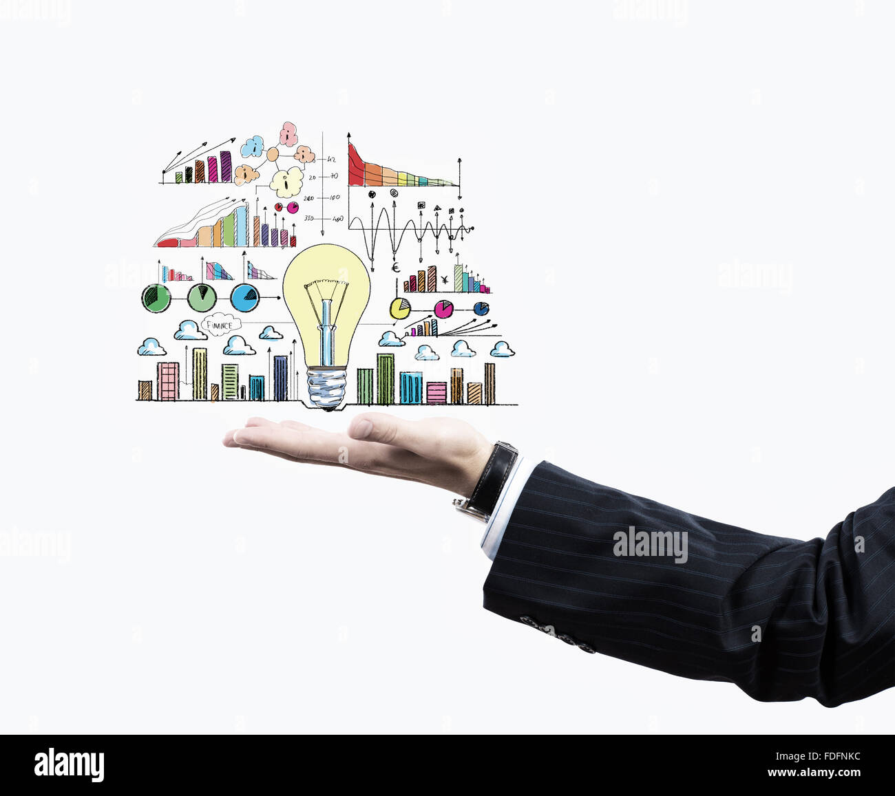 Businessman hand holding light bulb in palm Stock Photo - Alamy