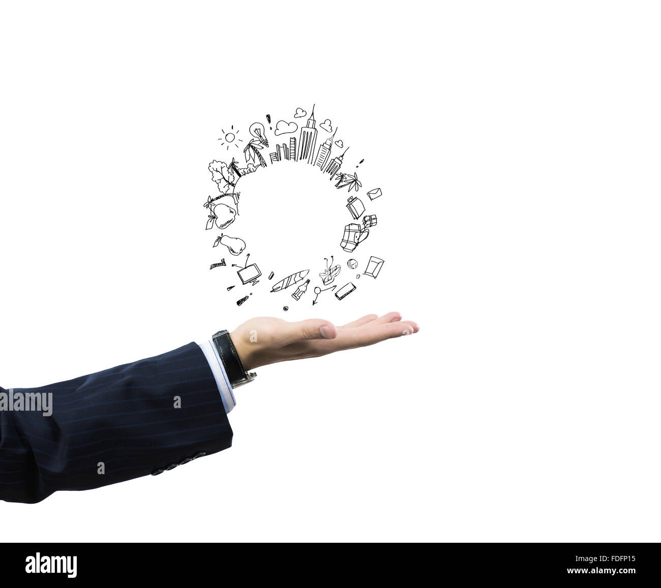 Close up of businessman hand holding sketches of buildings Stock Photo ...