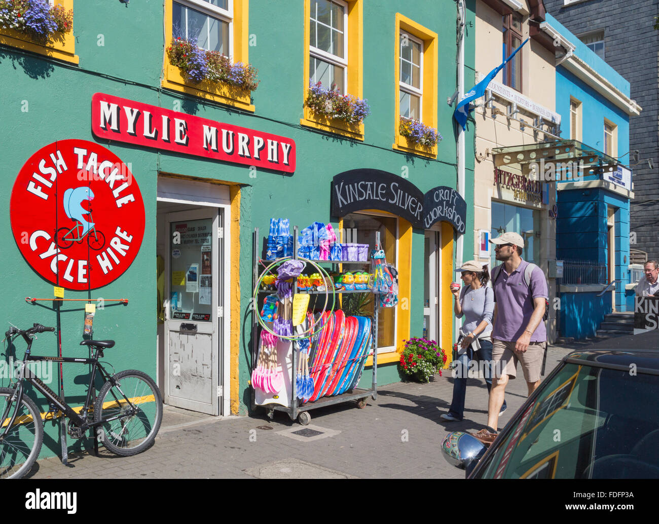Kinsale, West Cork, County Cork, Republic of Ireland.  Eire.  Street scene demonstrating the typical bright colours of West Cork Stock Photo