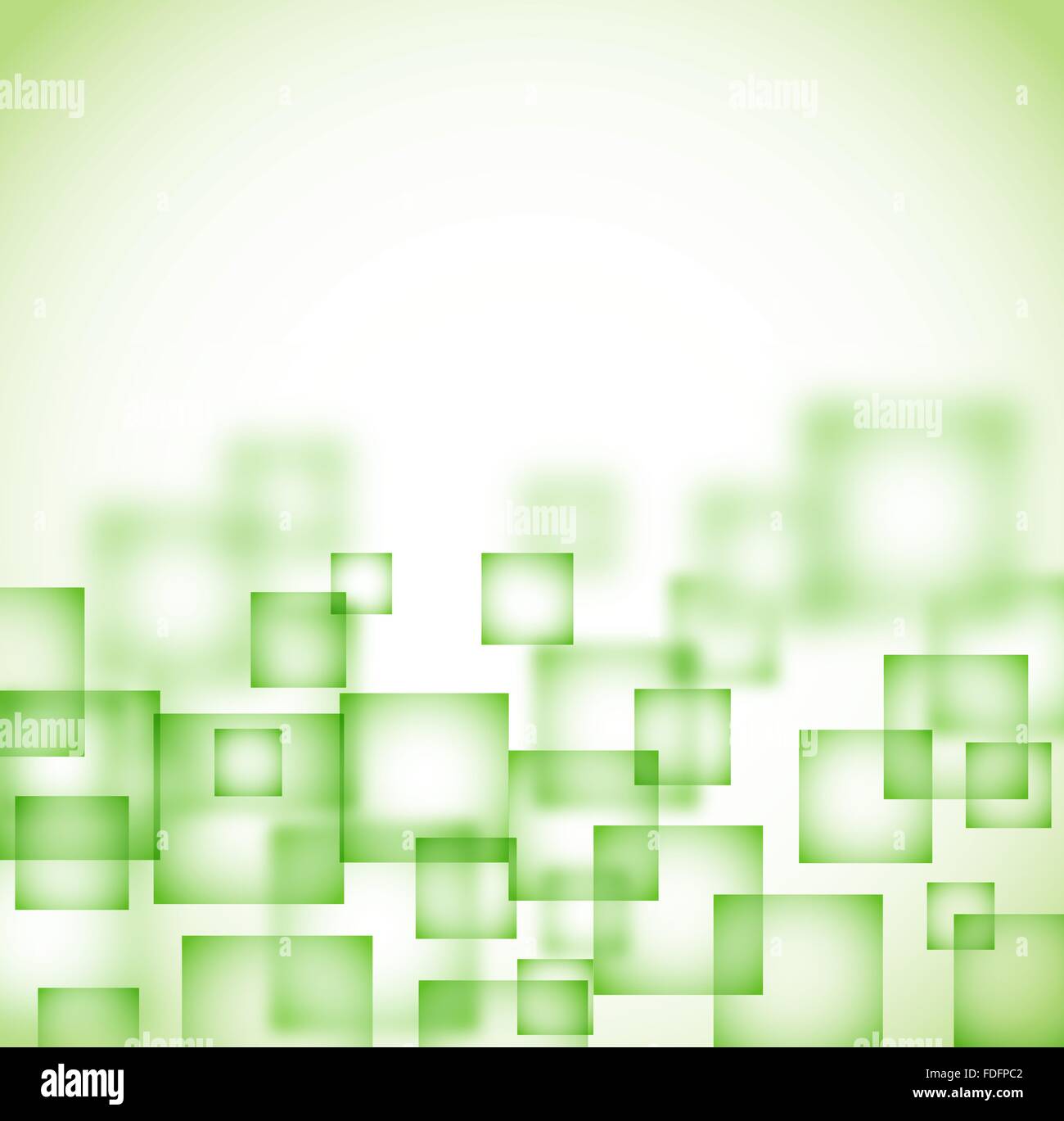 abstract green background with flying transparent squares. vector Stock Vector