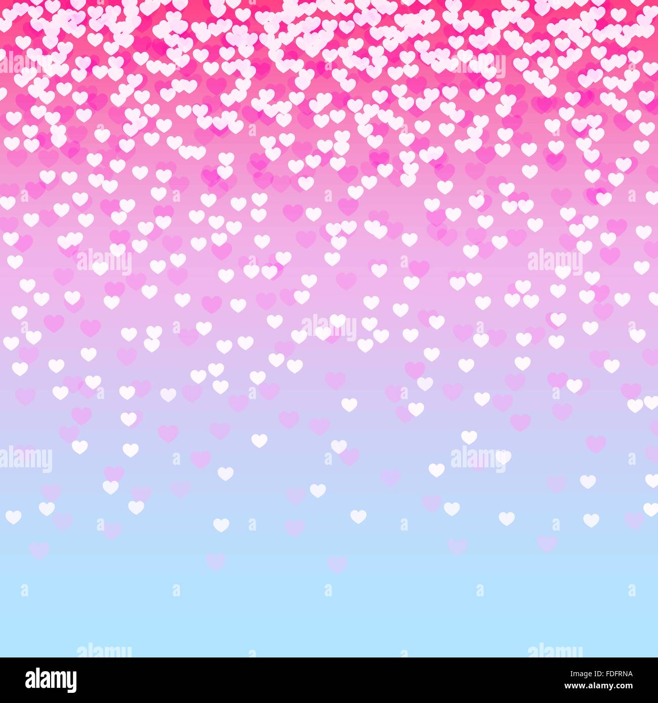pink and blue background with falling hearts. vector illustration Stock Vector