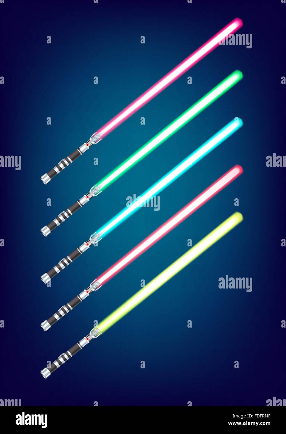 light sword with color variations Stock Vector