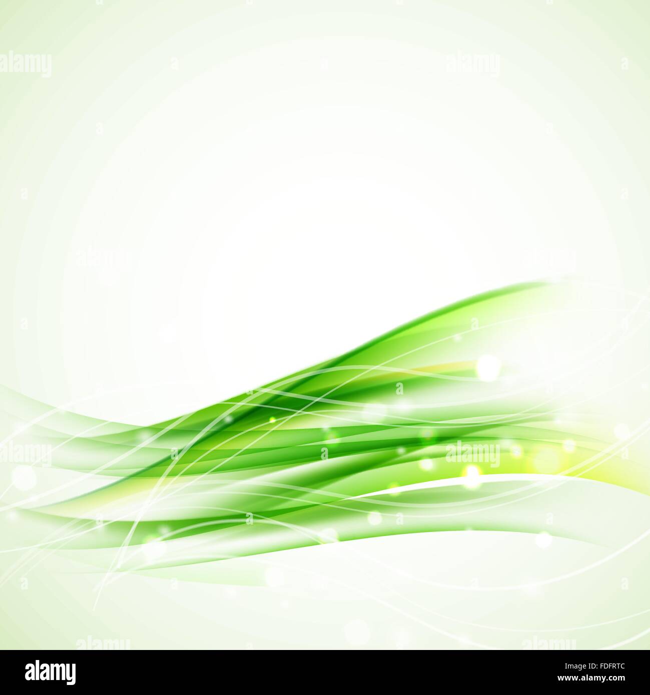green abstract wavy background with sparkles and glittering design elements. vector Stock Vector