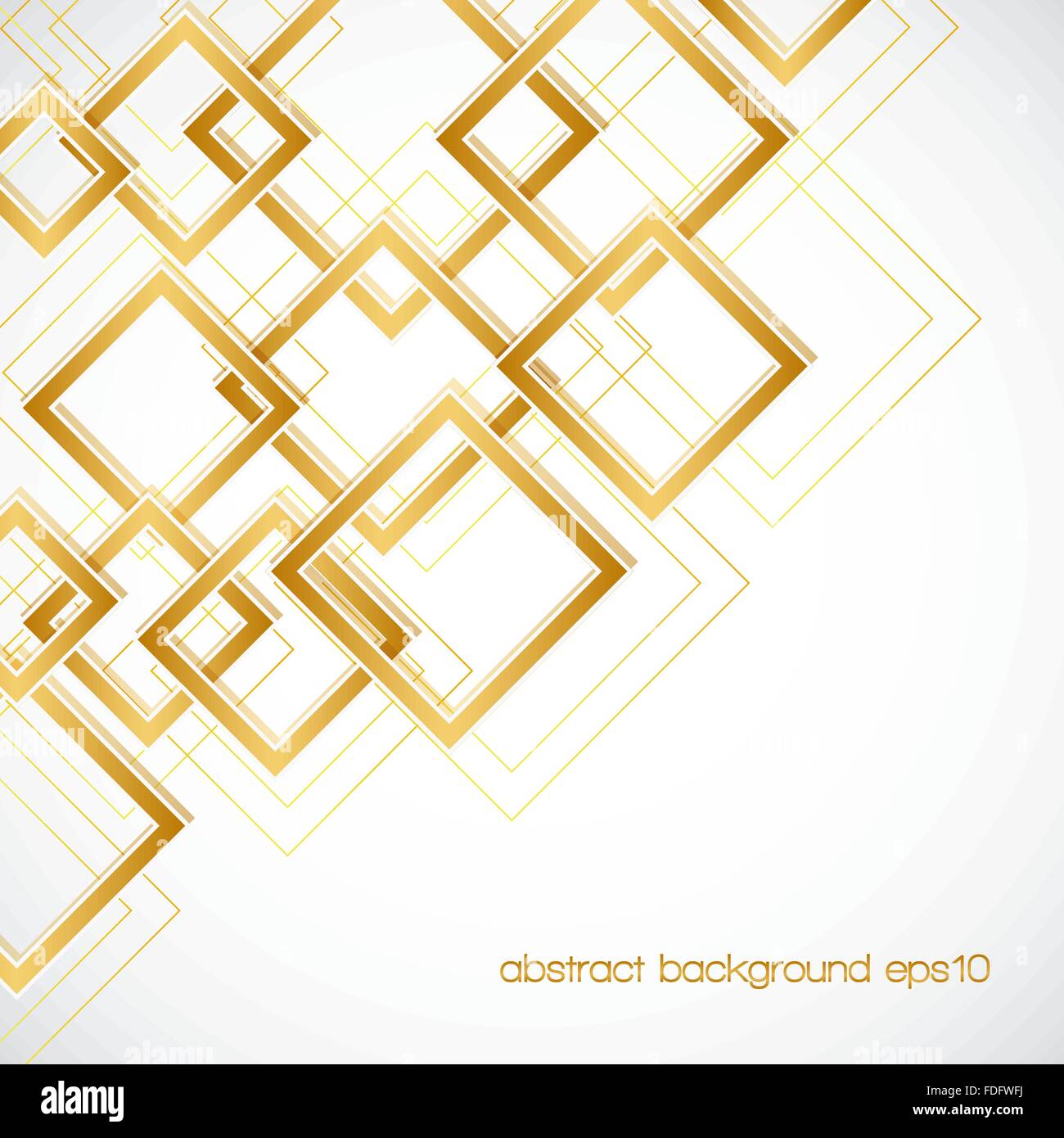 abstract background with golden rhombus frames and lines. vector template for your design Stock Vector