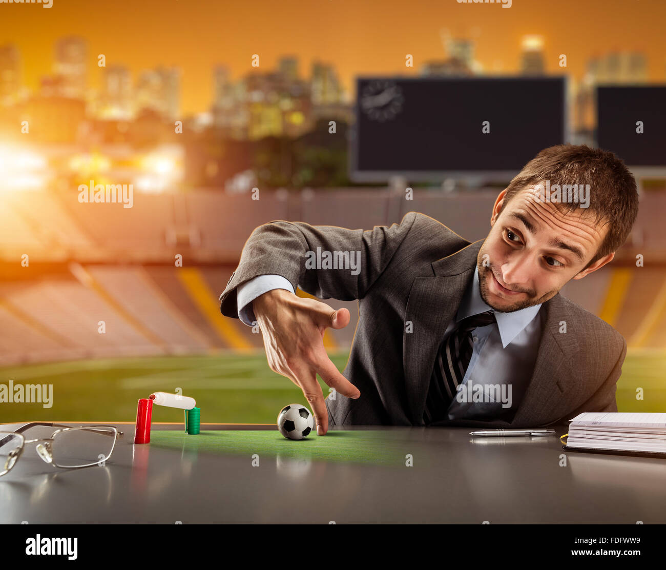 Playing football with fingers Stock Photo Alamy