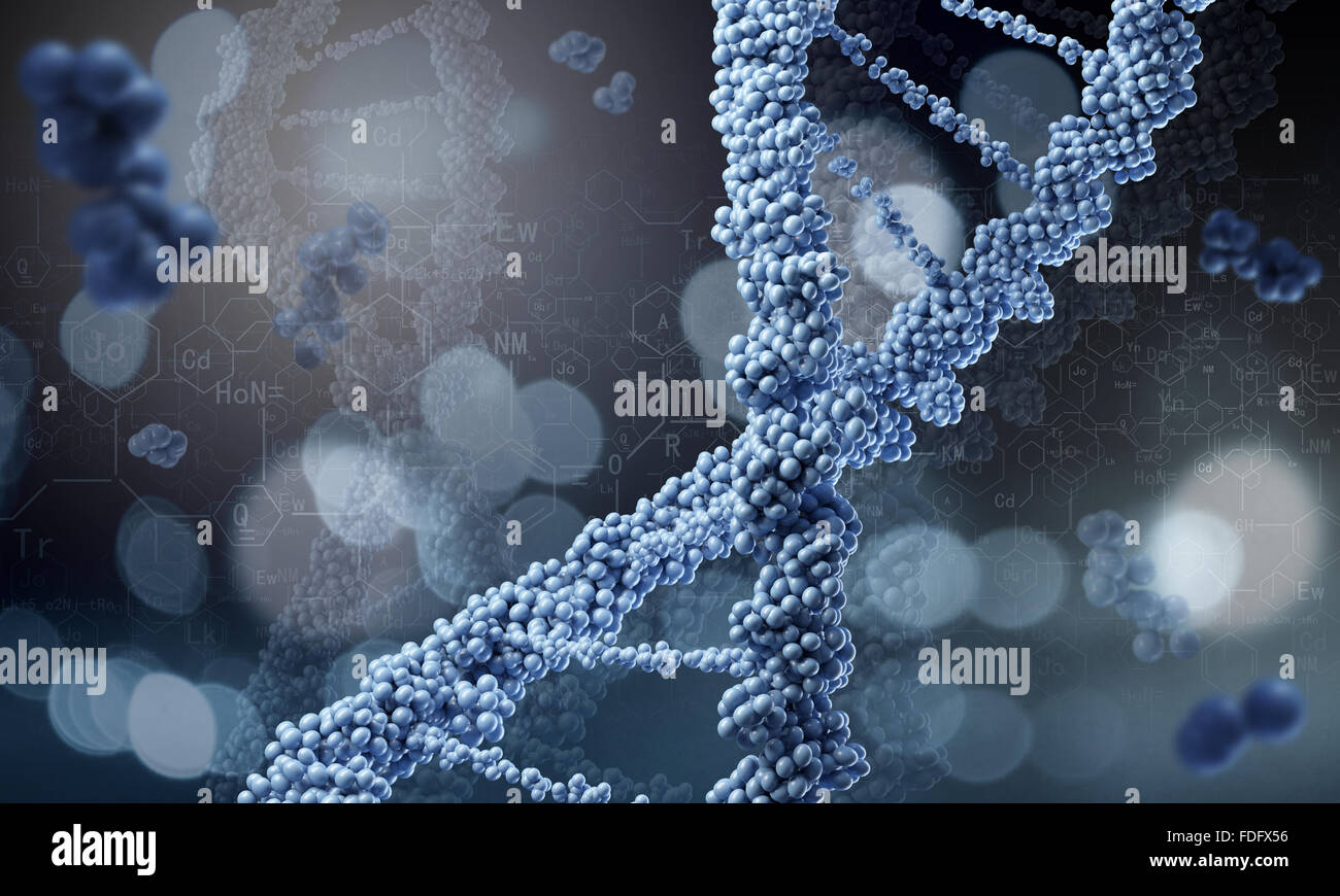Biochemistry background concept with high tech dna molecule Stock Photo ...