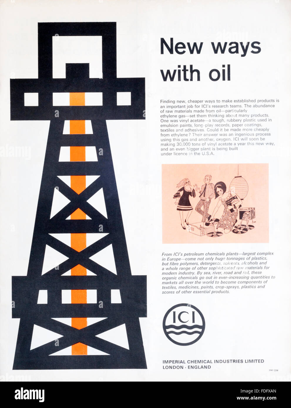 1960s magazine advertisement advertising for ICI. Stock Photo