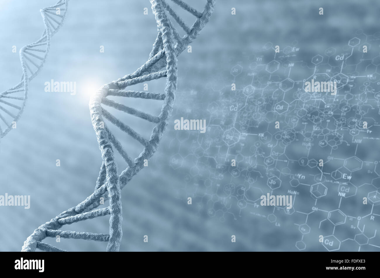 Biochemistry background concept with high tech dna molecule Stock Photo ...