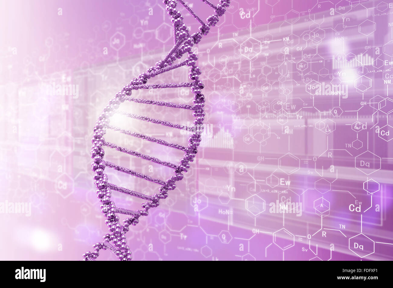 Biochemistry background concept with high tech dna molecule Stock Photo ...