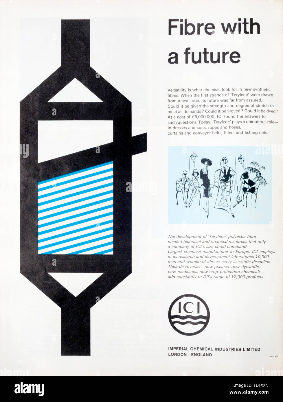 1960s magazine advertisement advertising ICI. Stock Photo