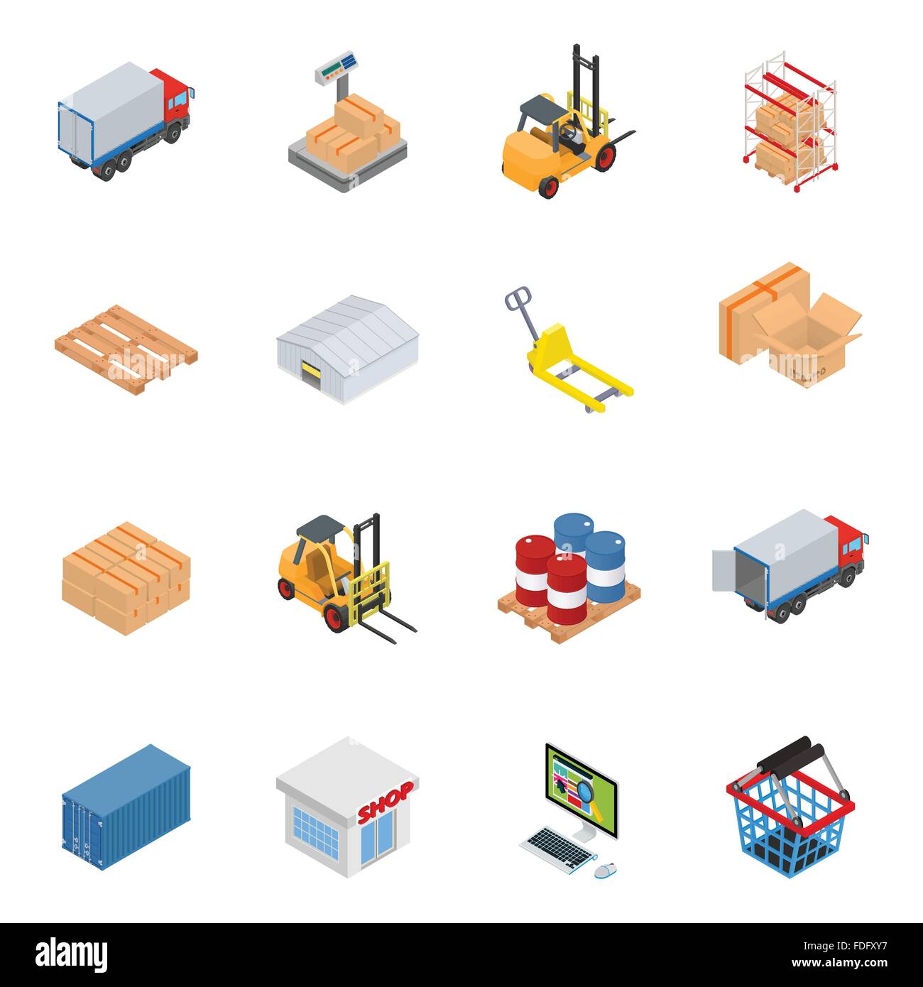 Vector isometric warehouse and logistics equipment Stock Vector Image ...