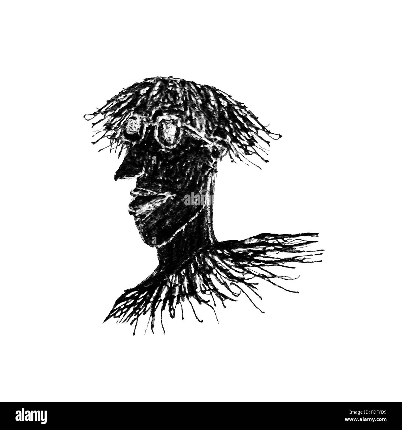 Raster Hand Draw Illustration Isolated In White Background Cool