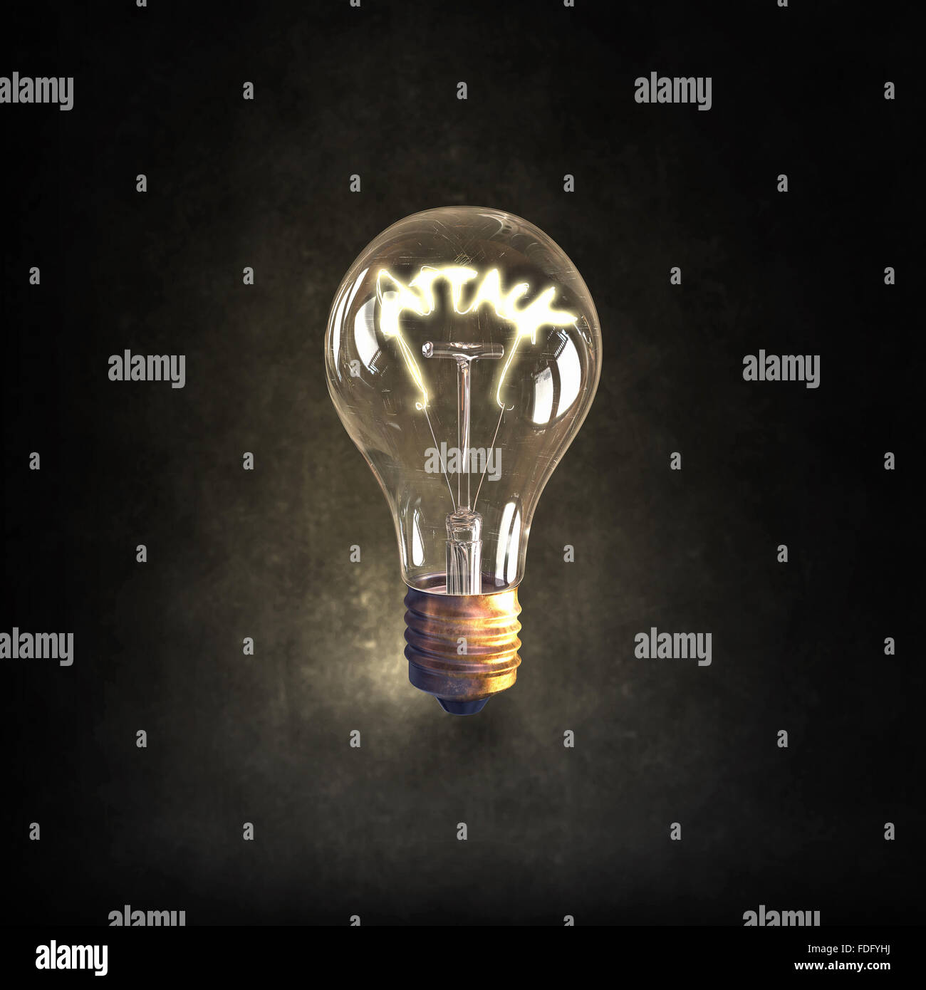 Glowing glass light bulb on dark background Stock Photo - Alamy