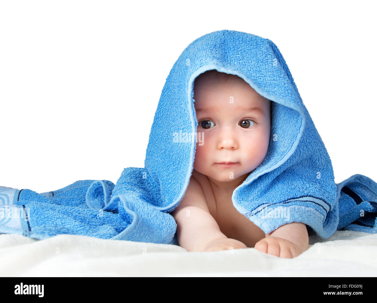 Cute baby in a towel Stock Photo Alamy
