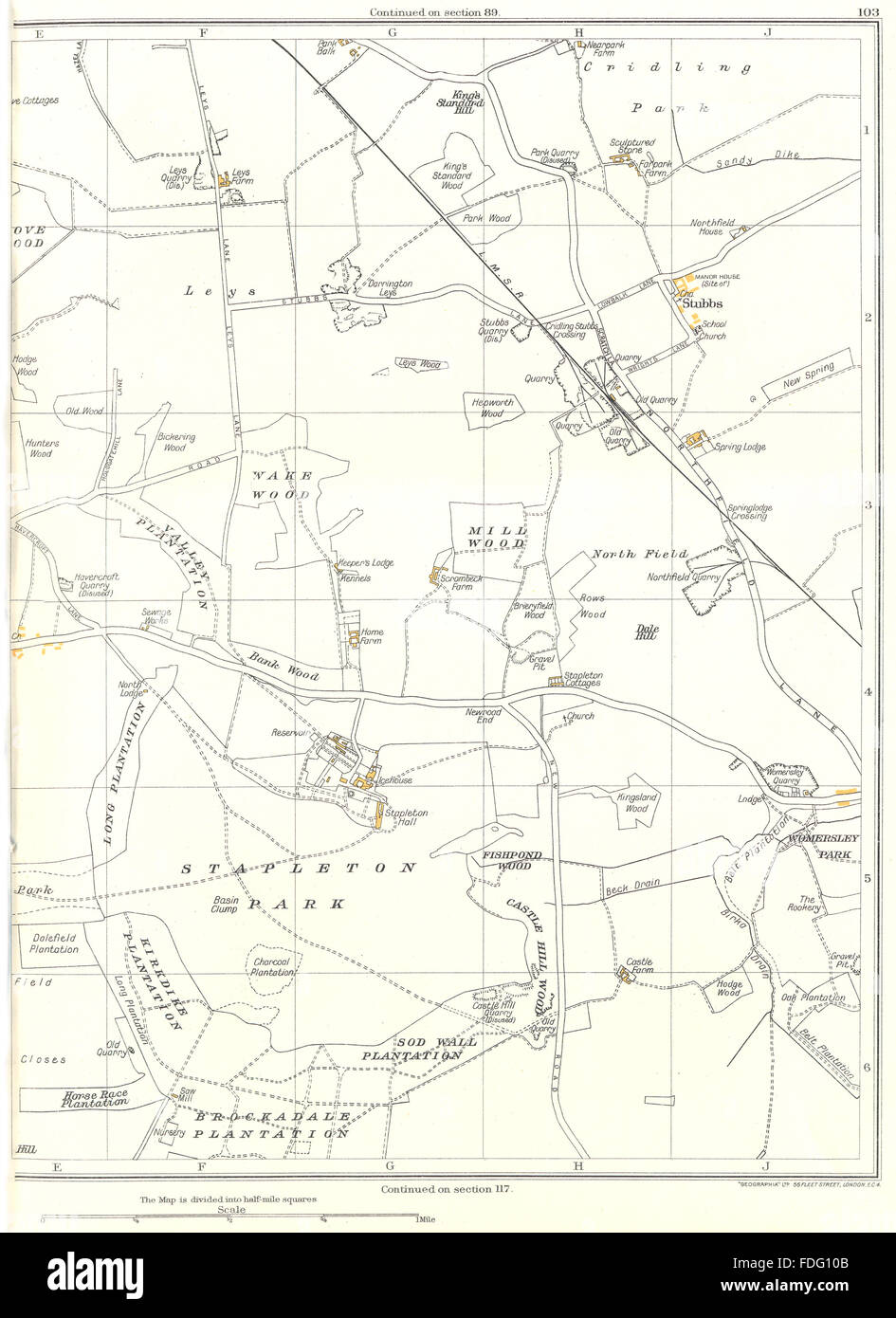 YORKSHIRE.Sutton In Craven,Sutton Mill,Glusburn,Kildwick,Eastburn 1935 old map 