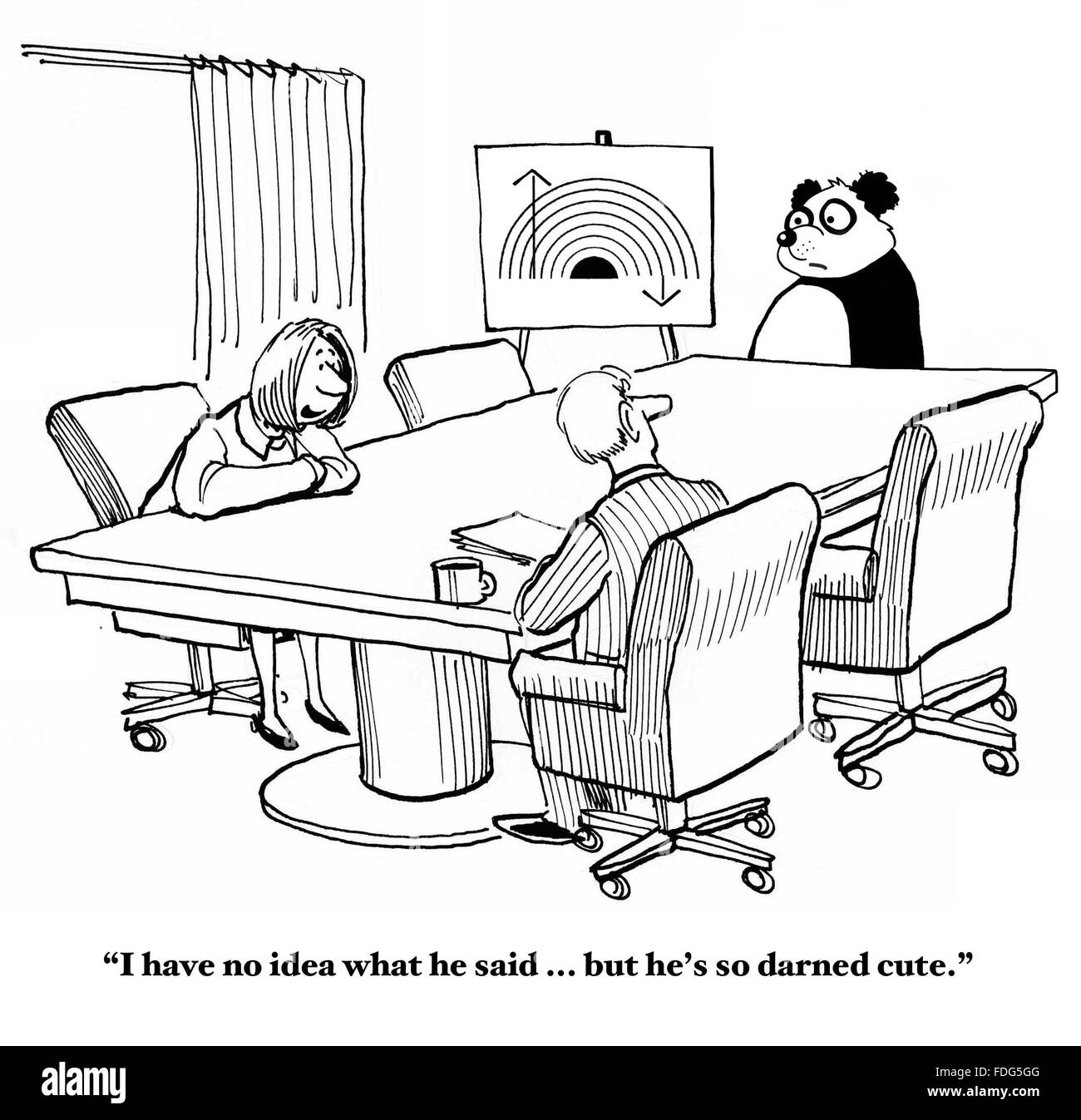Communication cartoon. The panda is cute, but the audience cannot understand his presentation Stock Photo - Alamy Communication cartoon. The panda is cute, but the audience cannot understand his presentation Stock Photo - Alamy