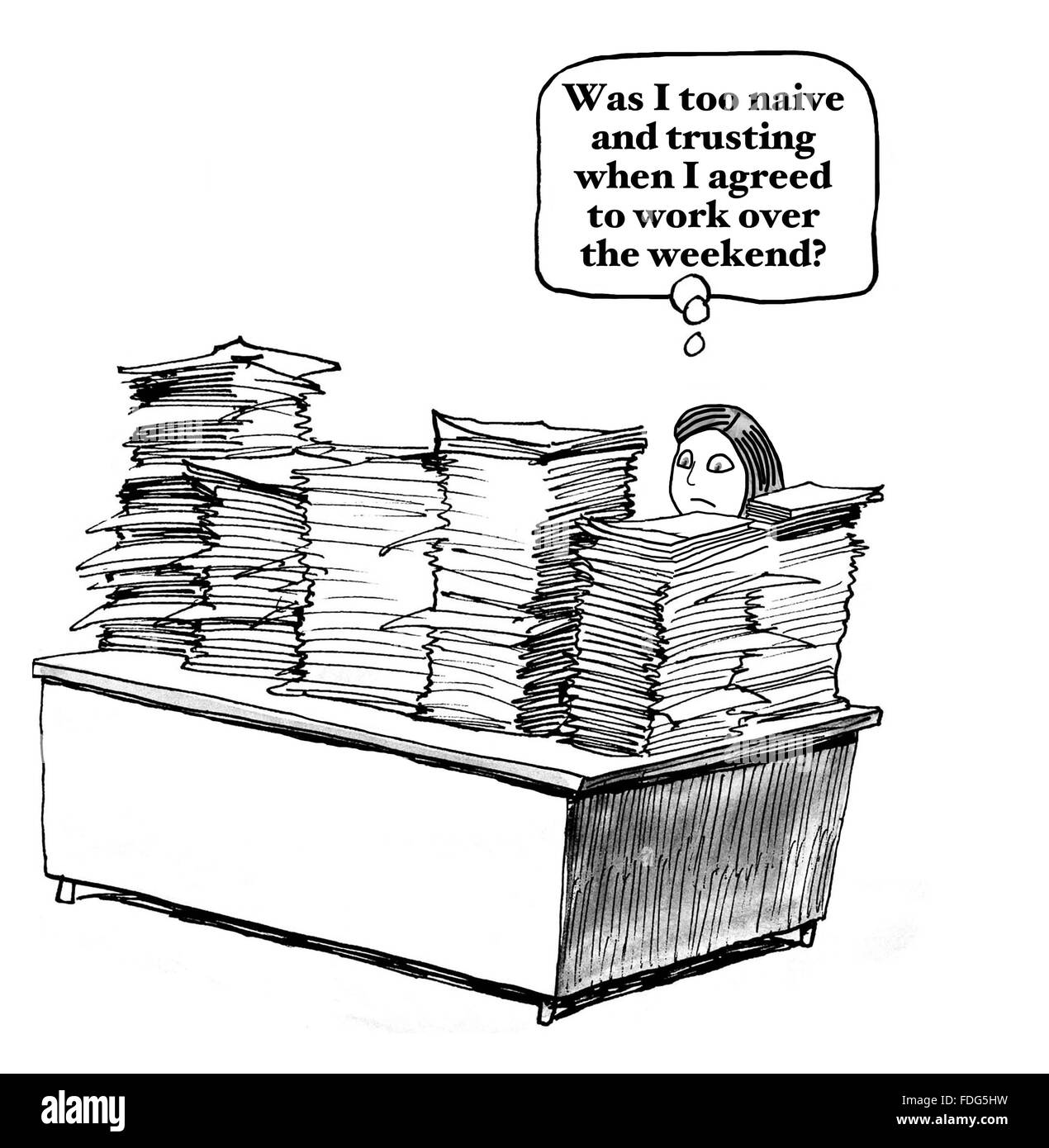 Business Cartoon Showing Desk Overflowing Hi res Stock Photography And 