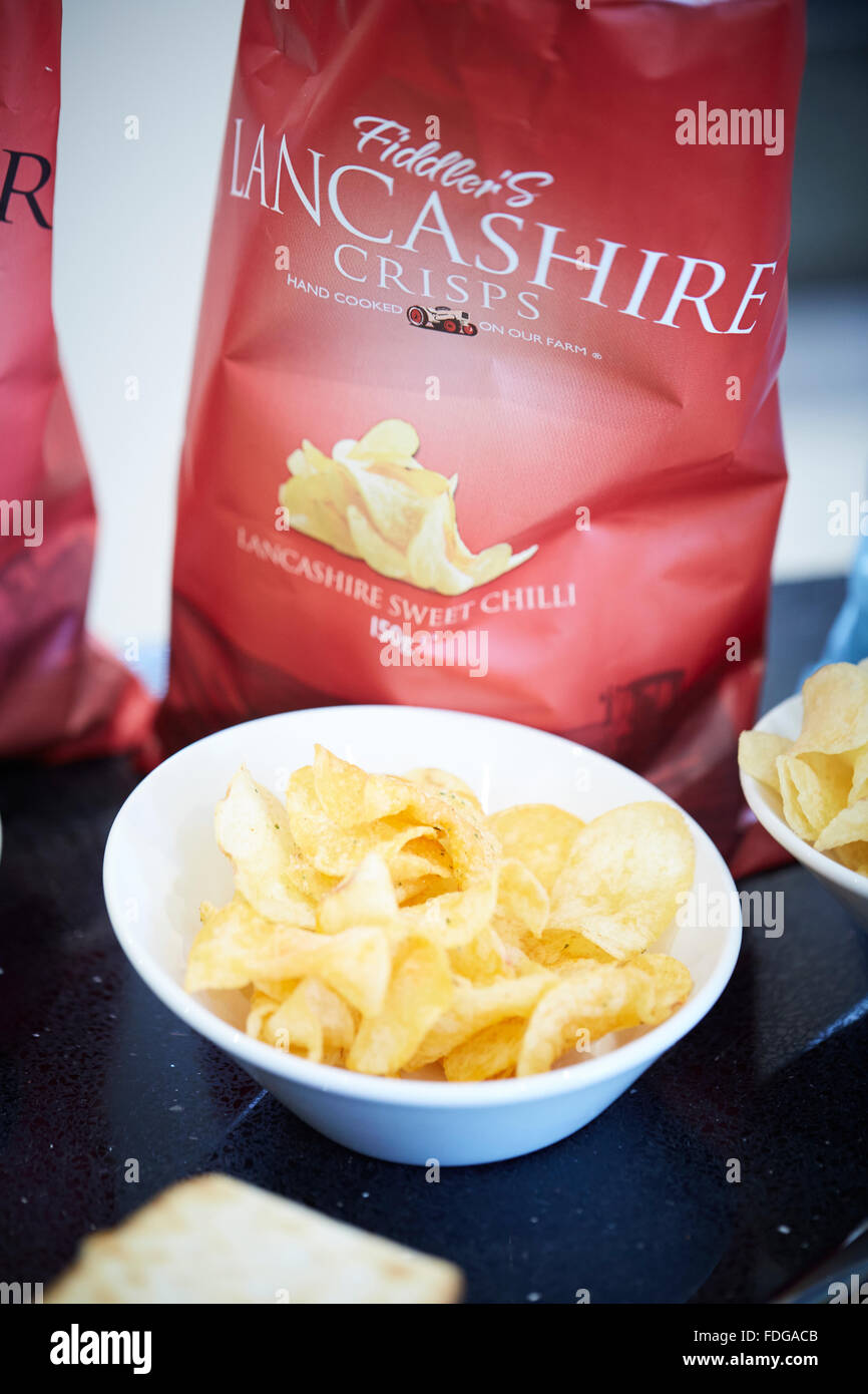 A potato chip or crisp is a thin slice of potato has been deep fried