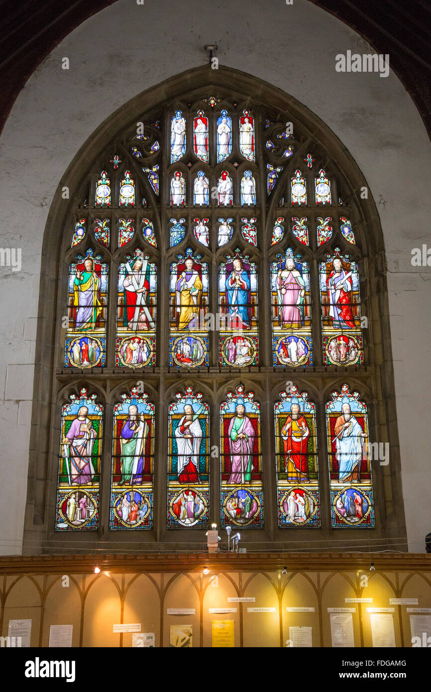 Stained Glass window inside, Haworth, St Michaels and All Angels Church