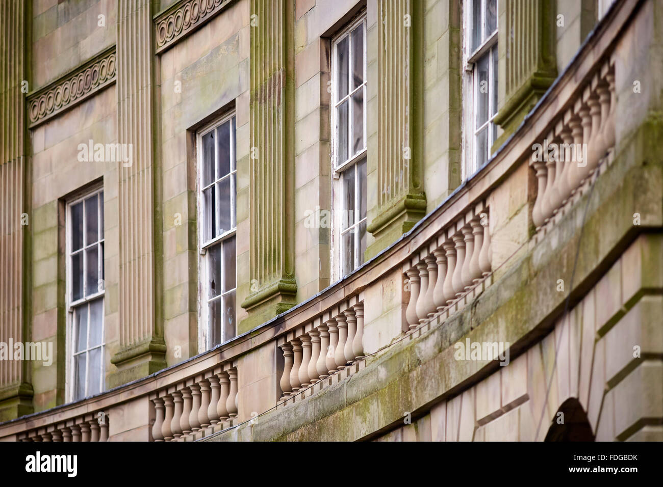Close up detail of Buxton Crescent is a Grade-I-listed building in the town of Buxton, Derbyshire, England Owing much to the Roy Stock Photo