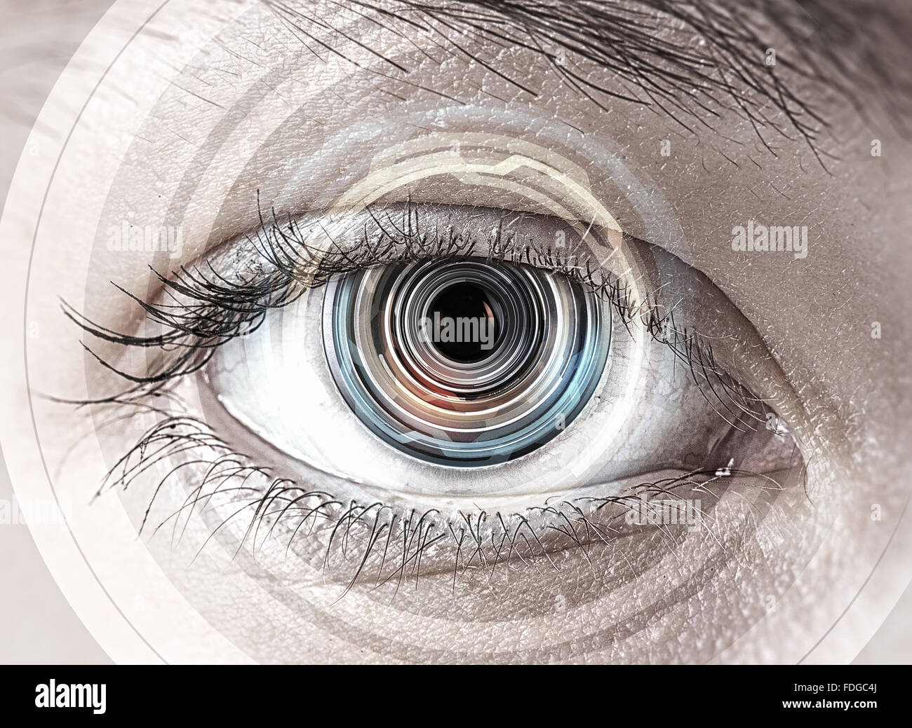 Close up of human eye on digital technology background Stock Photo - Alamy