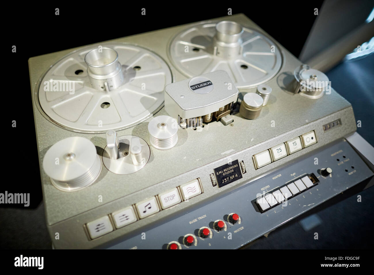 One of the pair of original EMI studio owned Studer J37 number 4 four multitrack recorders used for Sgt Pepper's Lonely Hearts C Stock Photo