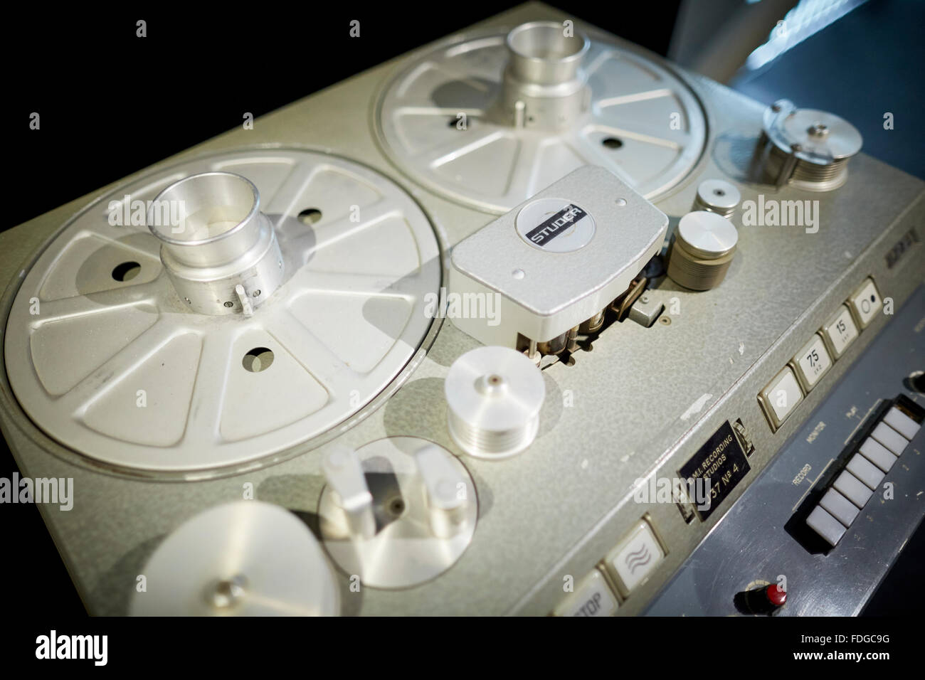 One of the pair of original EMI studio owned Studer J37 number 4 four multitrack recorders used for Sgt Pepper's Lonely Hearts C Stock Photo