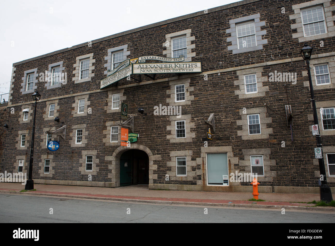 Facade of Alexander Keith's brewery in Halifax, Canada. The brewery in