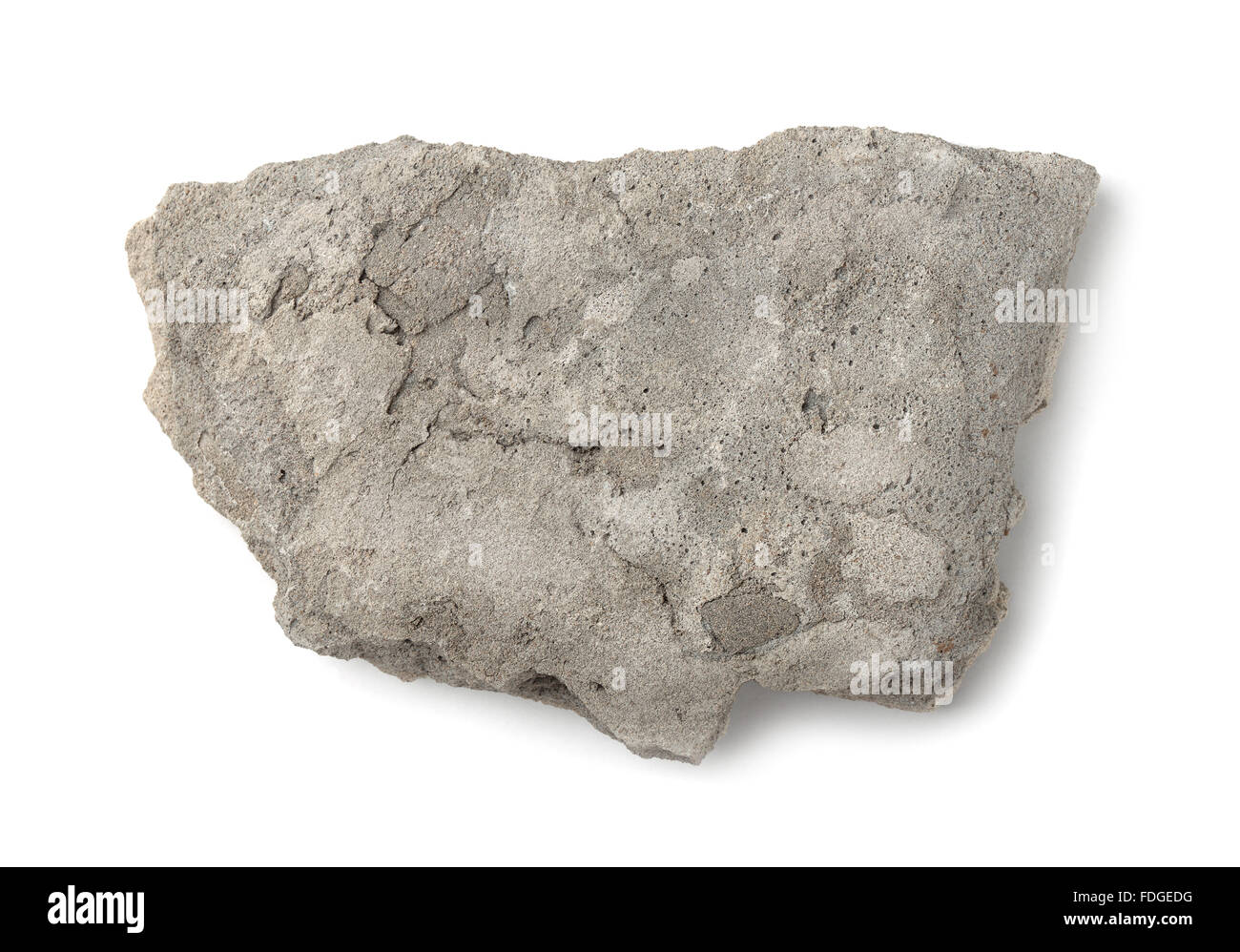 Piece of old plaster isolated on white Stock Photo
