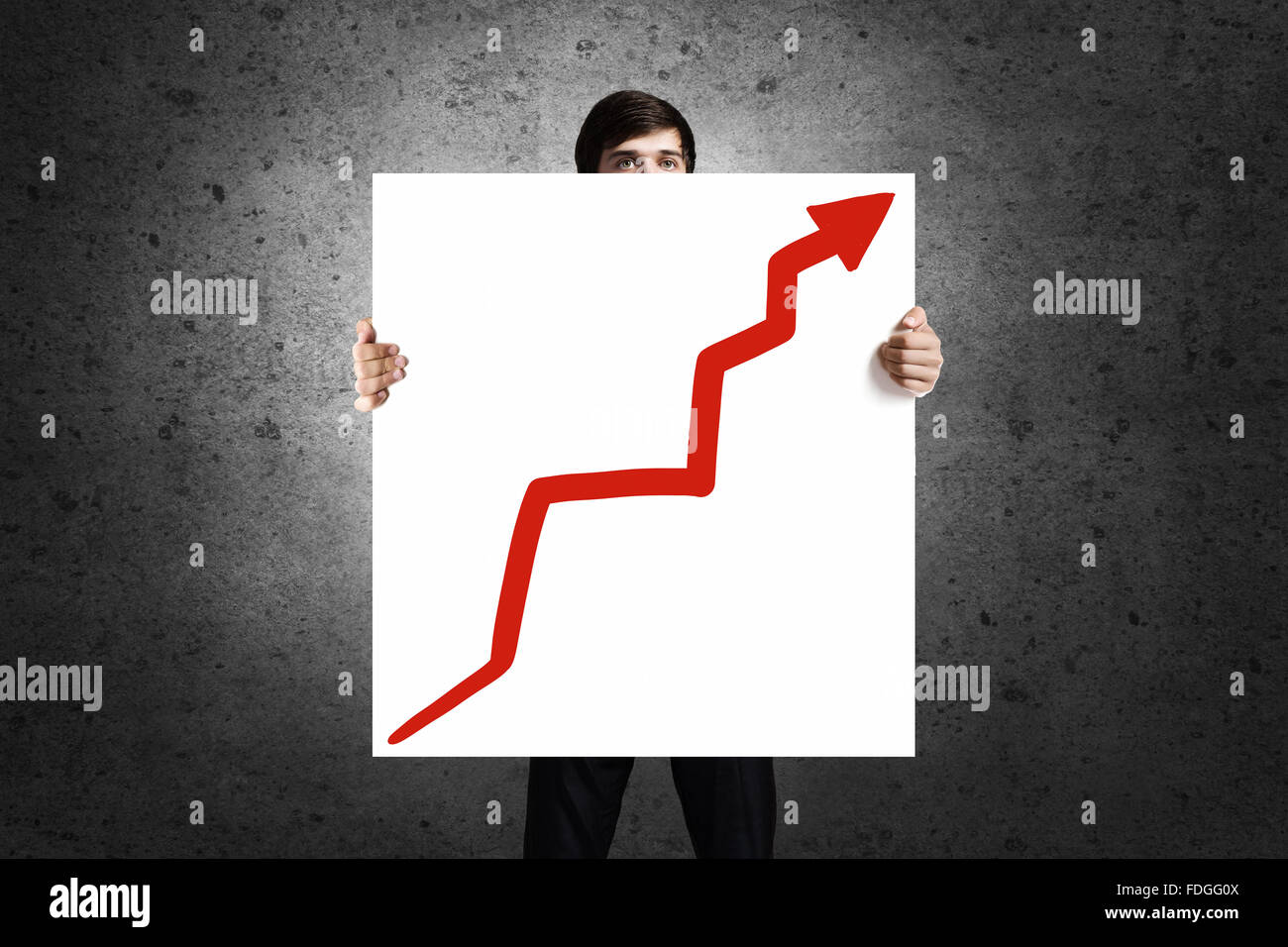 Businessman with poster hi-res stock photography and images - Alamy