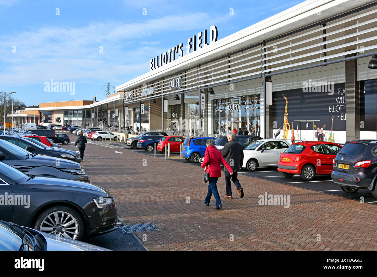 Elliotts Field shopping centre with free car parking in Rugby Stock