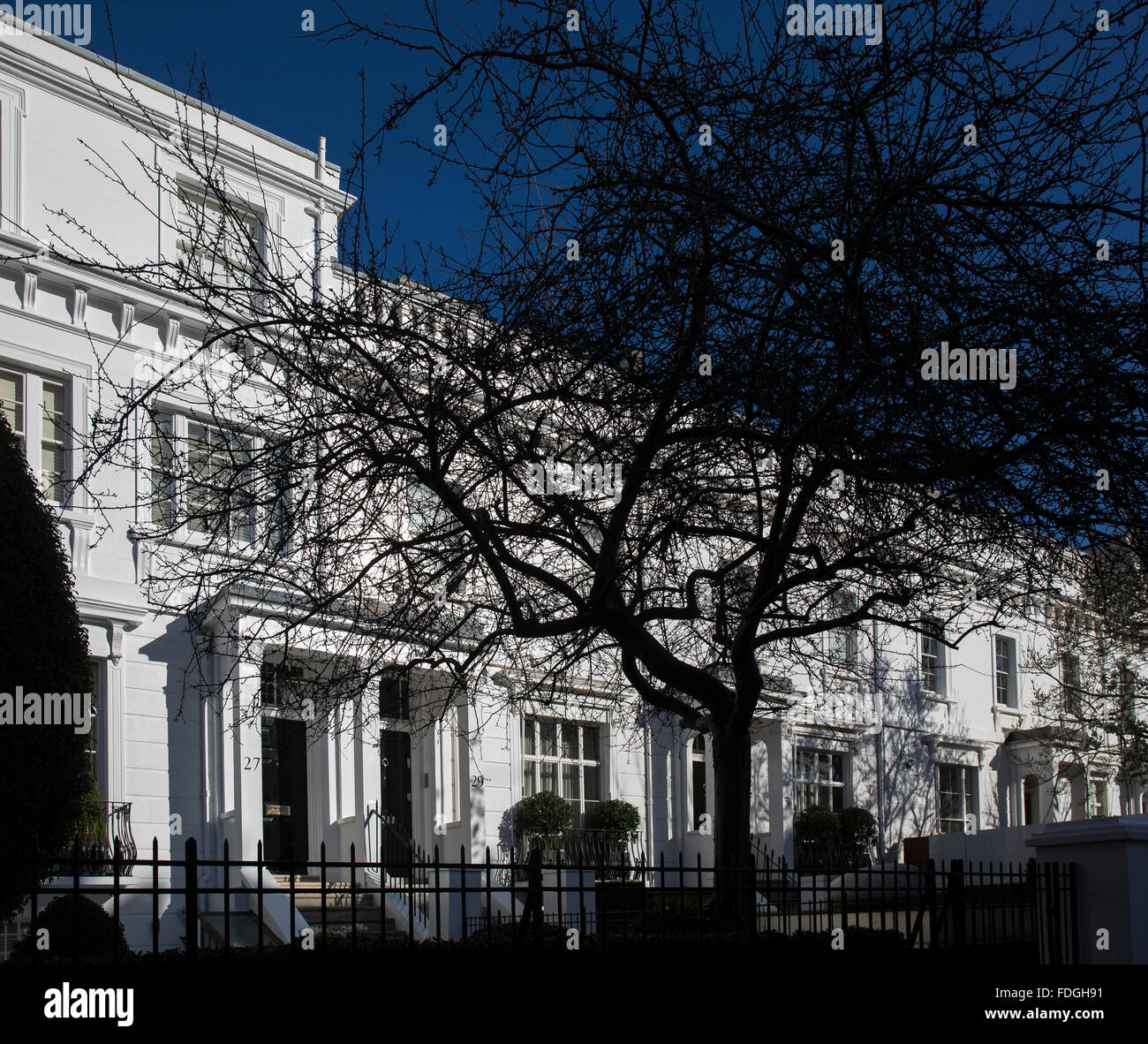 Residential Picture of Southwest London. Somehwere between Sloane Square and South Kensington. Stock Photo