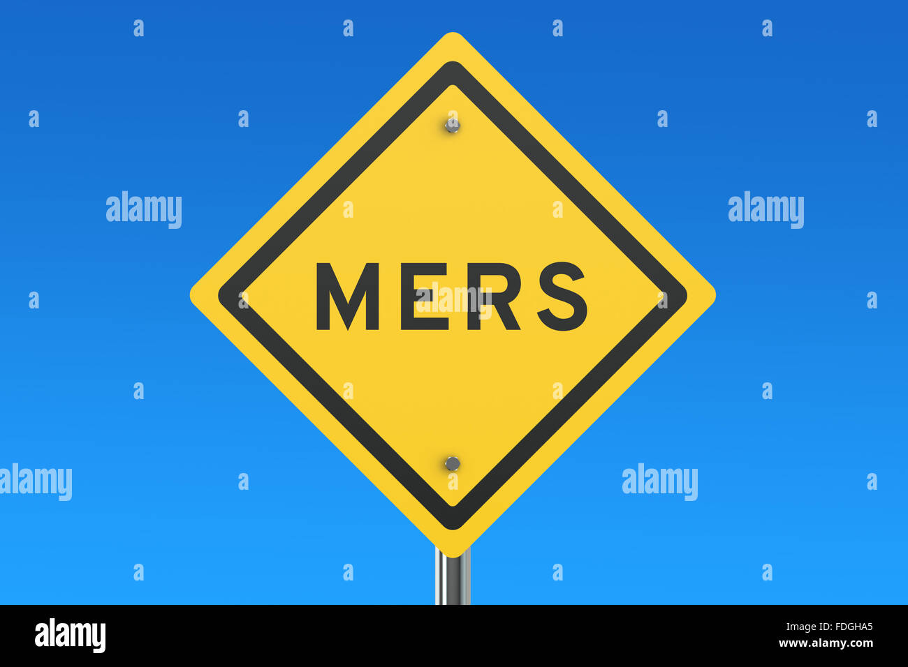 Mers sign isolated on blue sky Stock Photo