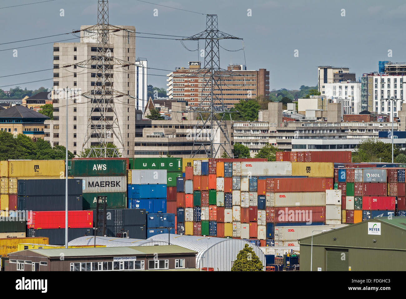Industrial landscape Southampton Docks UK Stock Photo Alamy