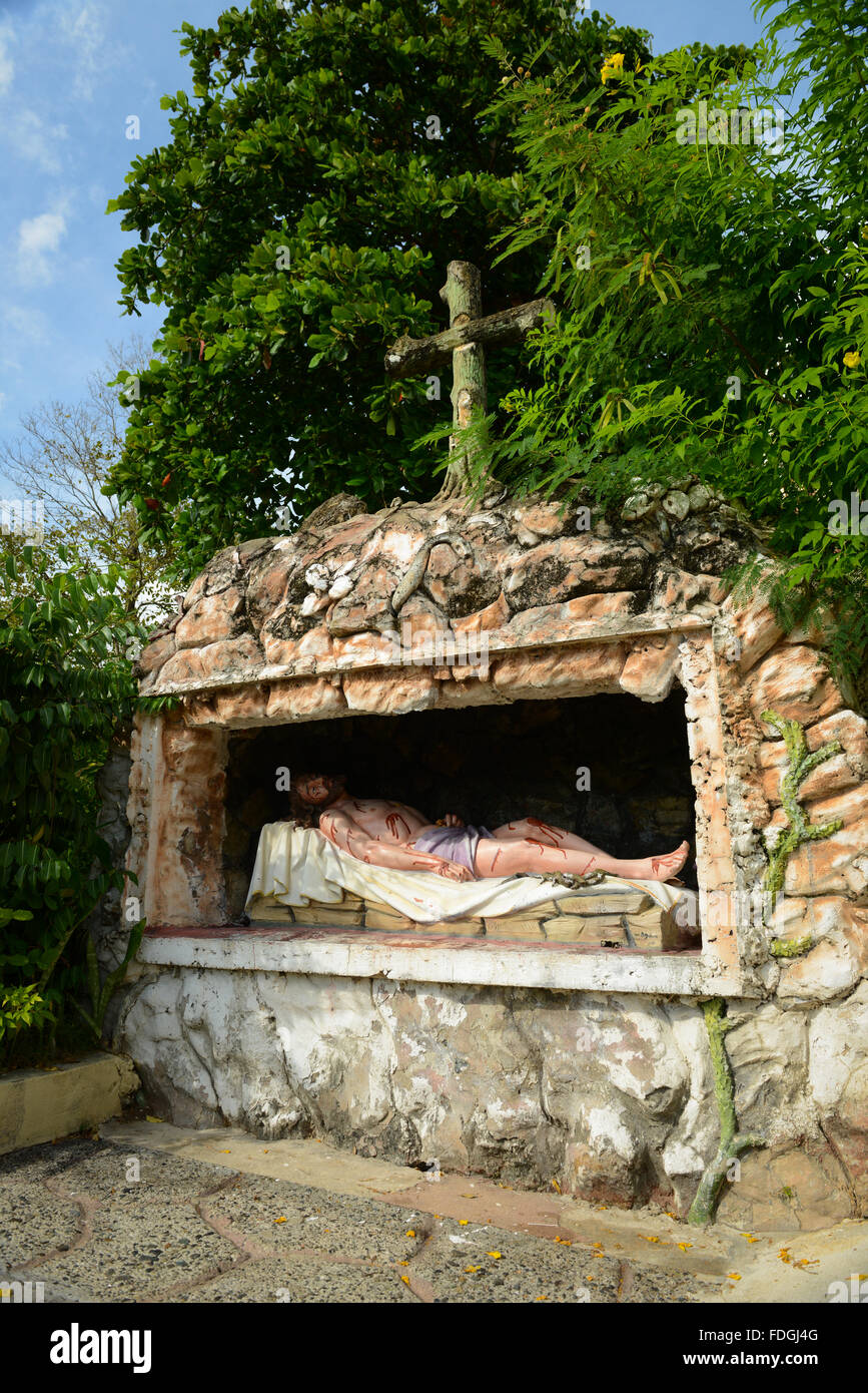 Statue of Jesus Christ dead in the tomb. Basílica Menor de la Virgen de