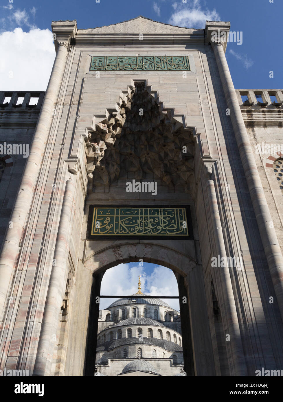 The Blue Mosque Entrance, Istanbul, Turkey. Stock Photo