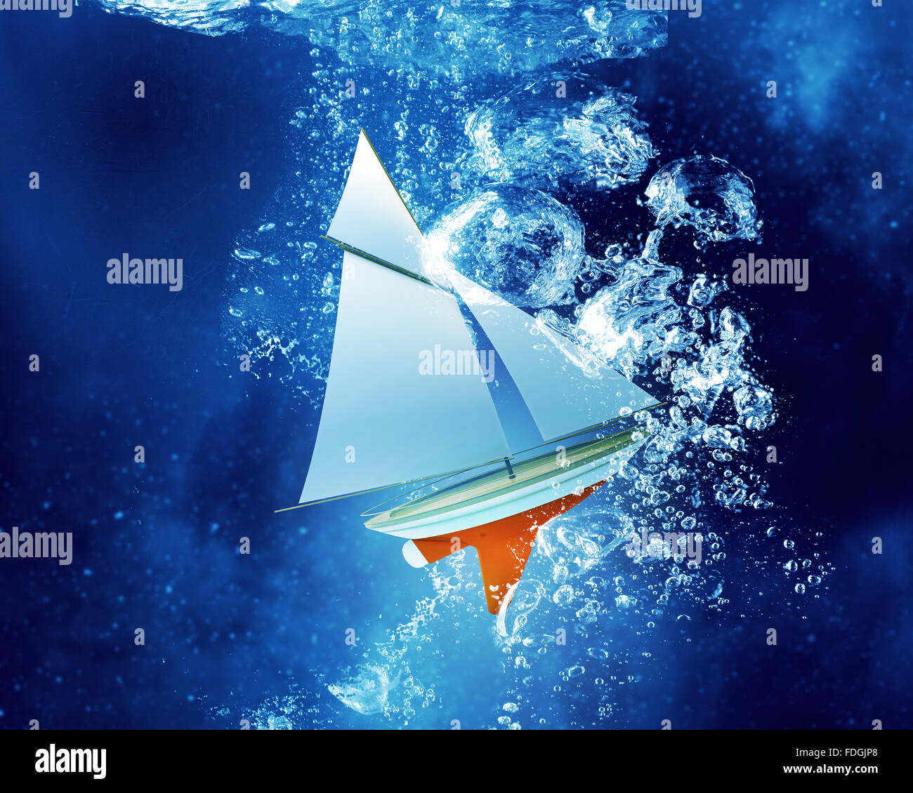 Yacht boat concept under clear blue water Stock Photo - Alamy
