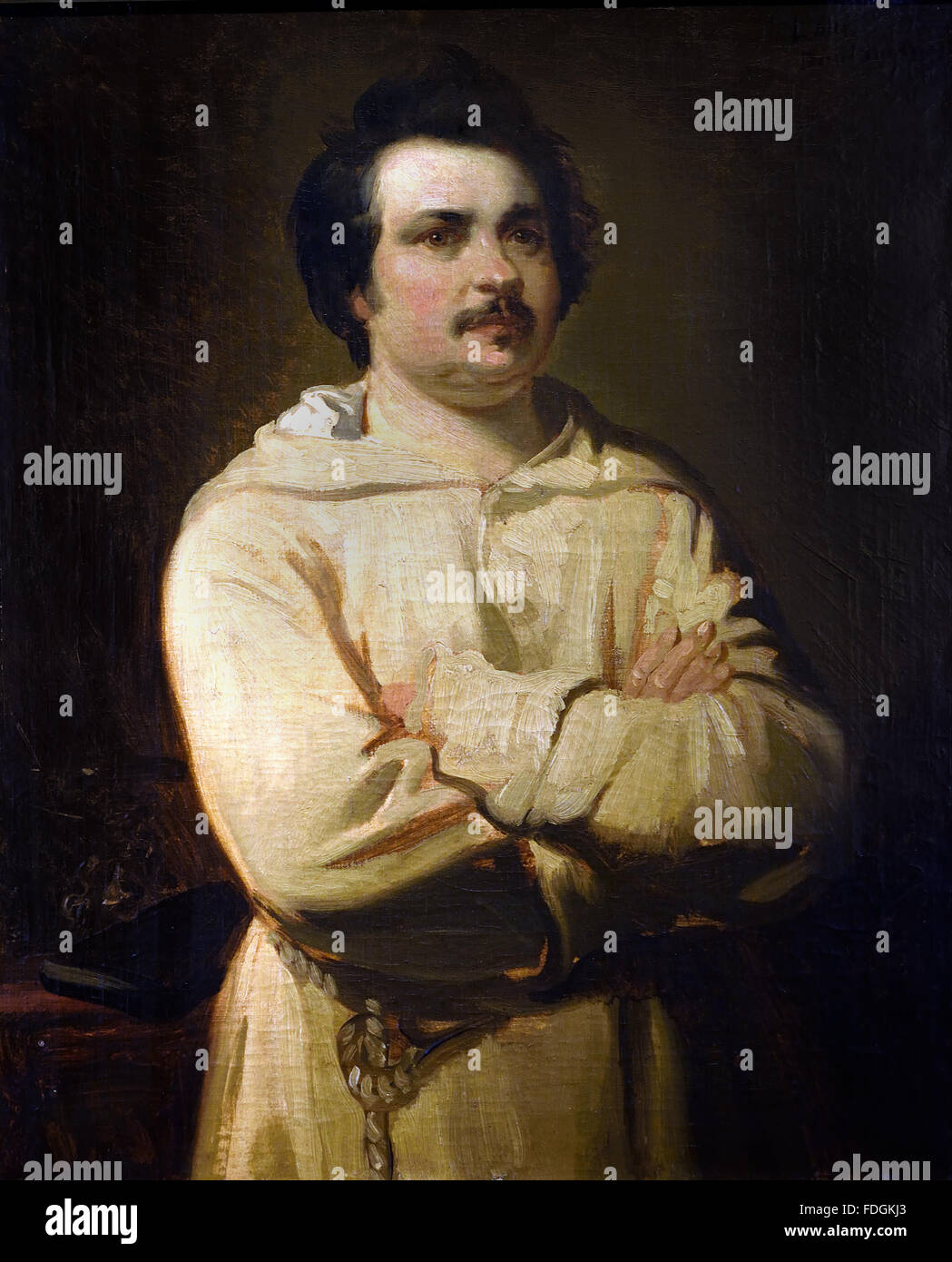 Portrait of Honoré de Balzac  1836 BOULANGER Louis Candide 1806 -1867 France  ( Honoré de Balzac 1799 – 1850  French novelist and playwright ) Stock Photo