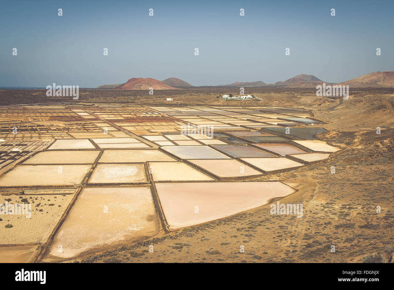 Salt works of Janubio, Lanzarote, Canary Islands Stock Photo