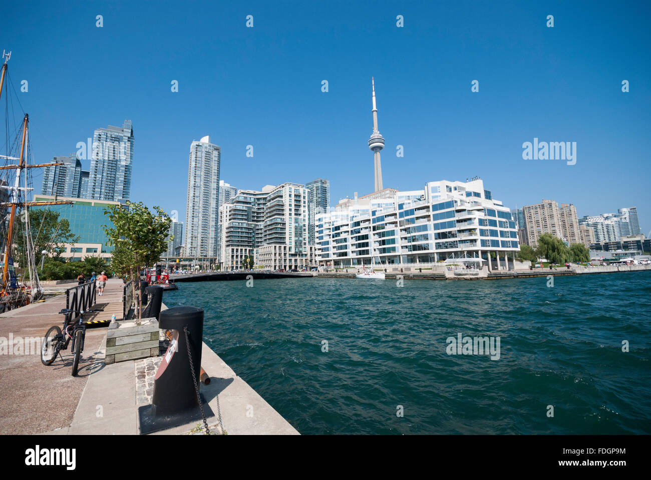 A scenic pedestrian boulevard at Toronto's Harbourfront. Stock Photo
