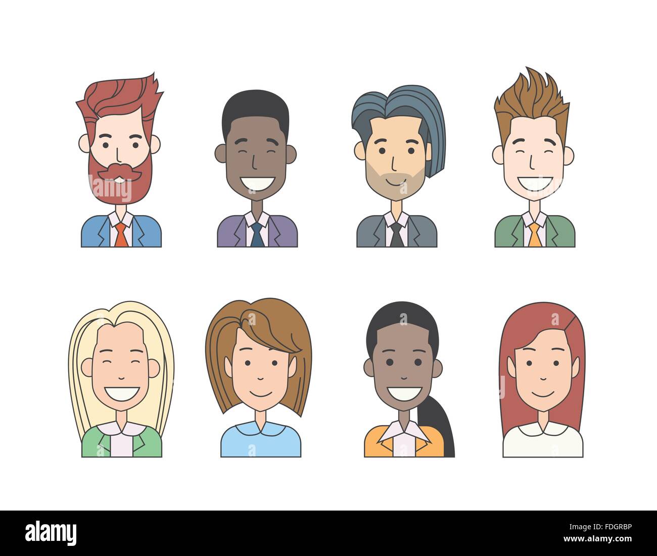 Business People Profile Icon Man Woman Doodle Stock Vector Image & Art ...