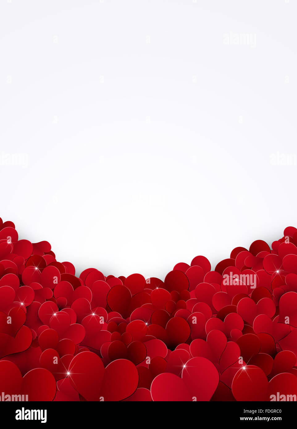 holiday red lovely hearts on white background Stock Photo